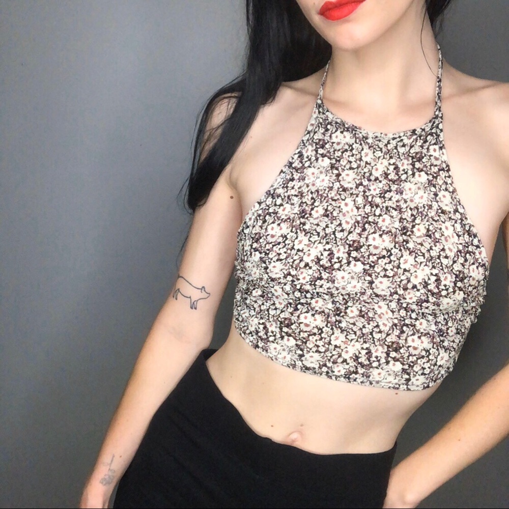 Brandy Melville Floral Halter Top